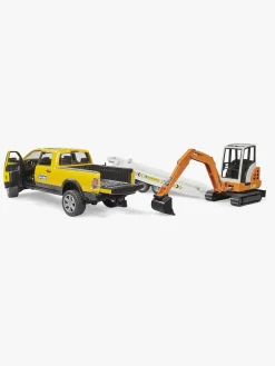 Bruder RAM Power Wagon Arbejdsbil med Trailer & Gravemaskine