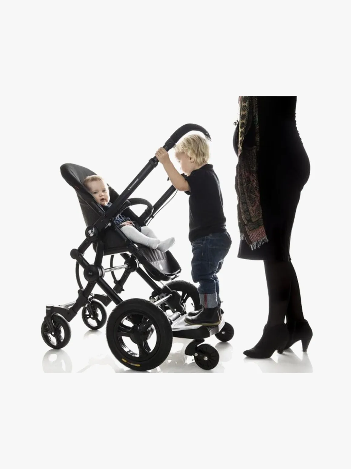 Bumprider Ståbræt m. Sæde, Sort