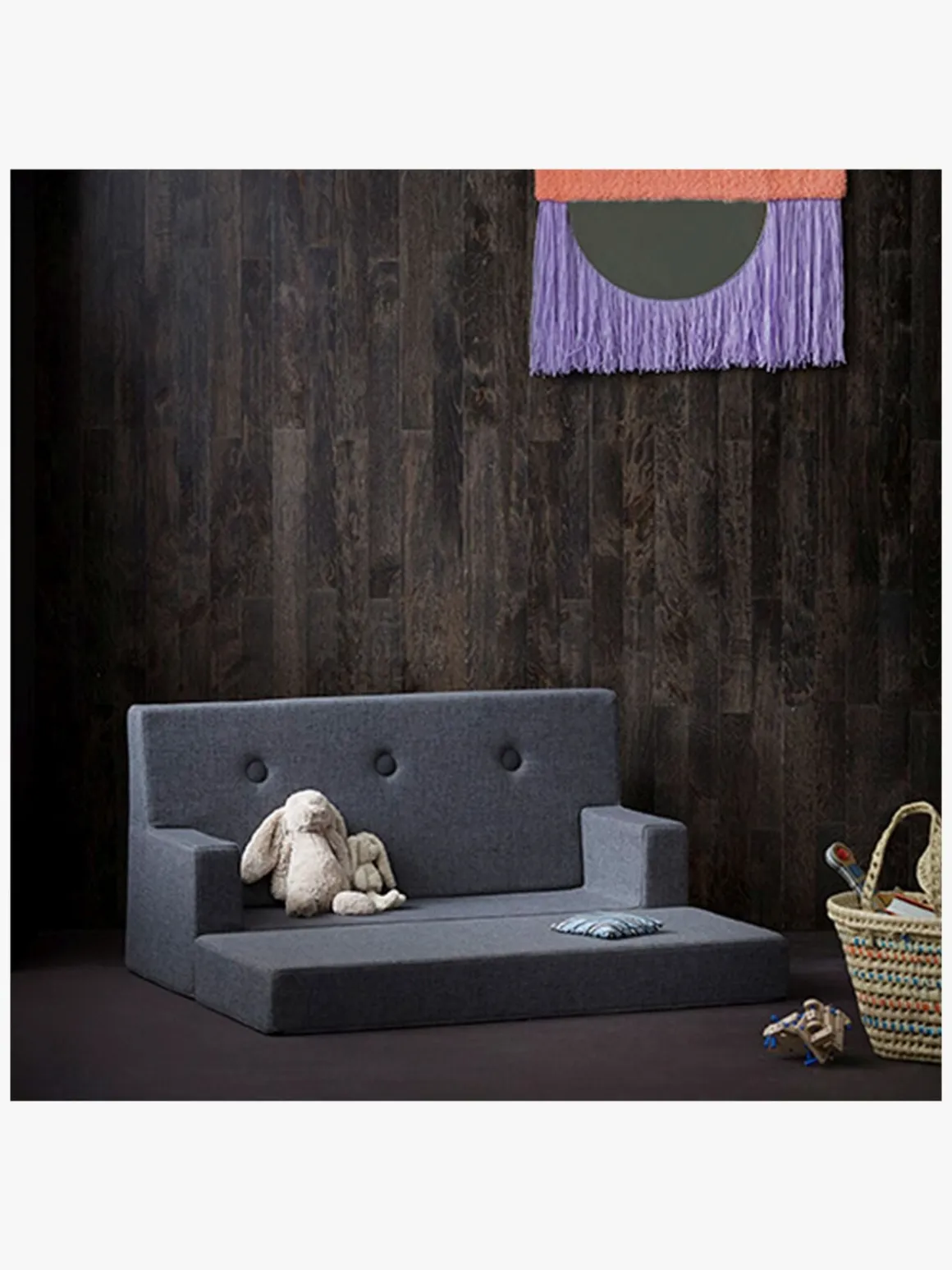 by KlipKlap Kids Sofa, Blue Grey