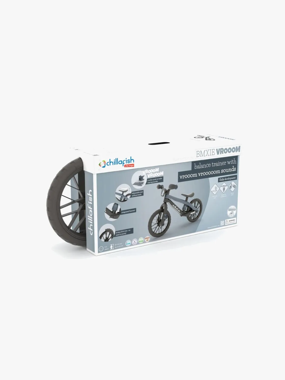 Chillafish BMXie Vroom Løbecykel, Antracitgrå