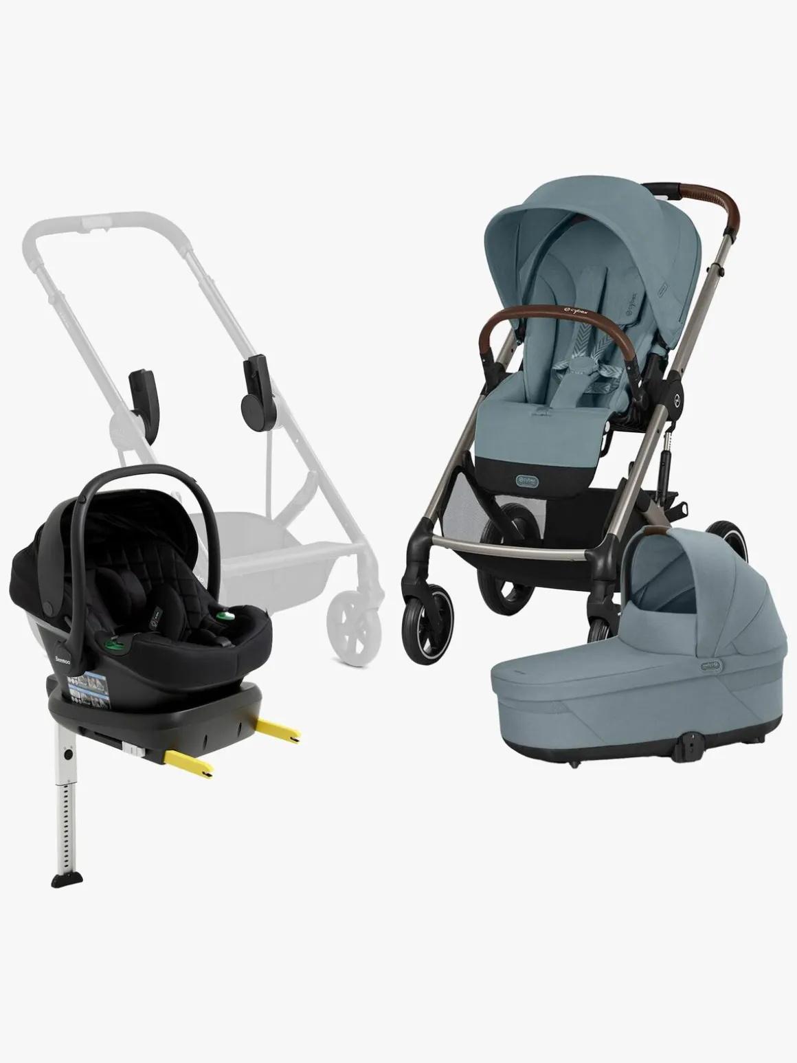 Cybex BALIOS S Lux Duovogn inkl. Beemoo Route i-Size & Base, Stormy Blue/Black Stone