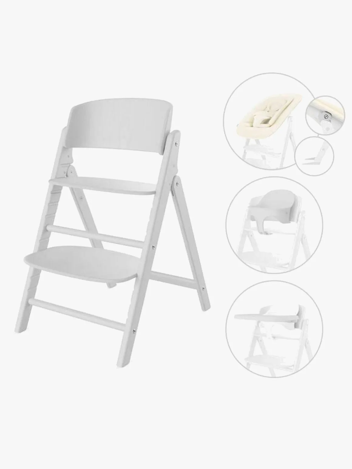 Cybex Click & Fold Højstol 4-in-1, All White