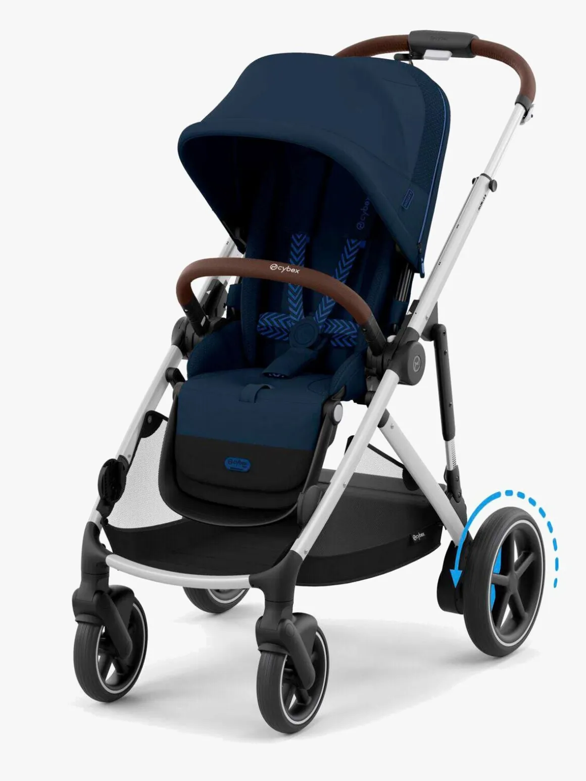 Cybex e-GAZELLE S Klapvogn, Ocean Blue/Silver
