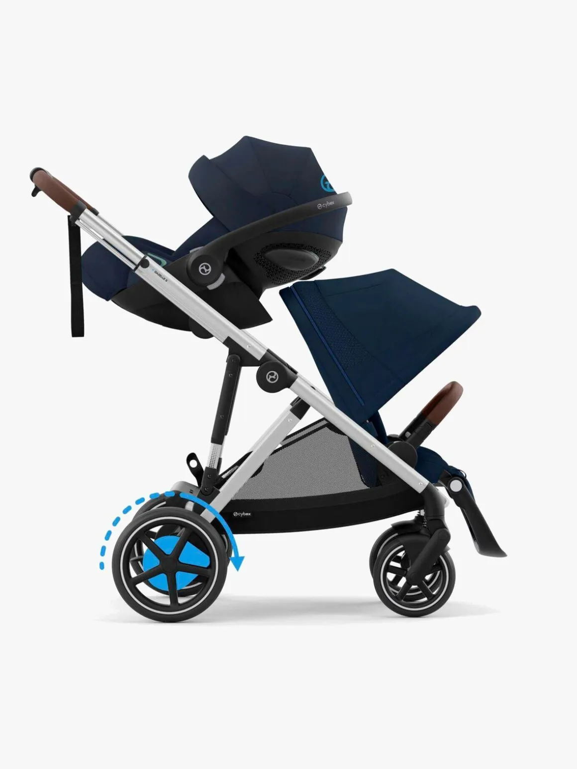 Cybex e-GAZELLE S Klapvogn, Ocean Blue/Silver