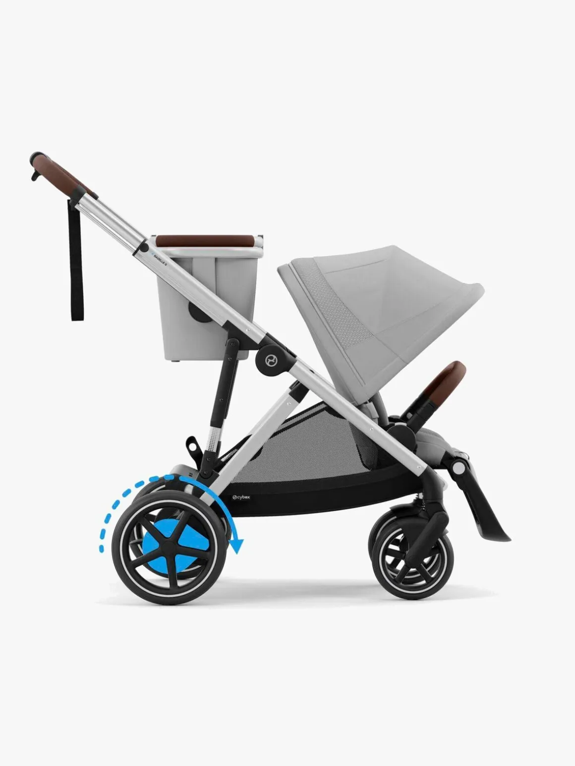 Cybex e-Gazelle S Søskendevogn, Stone Grey/Silver