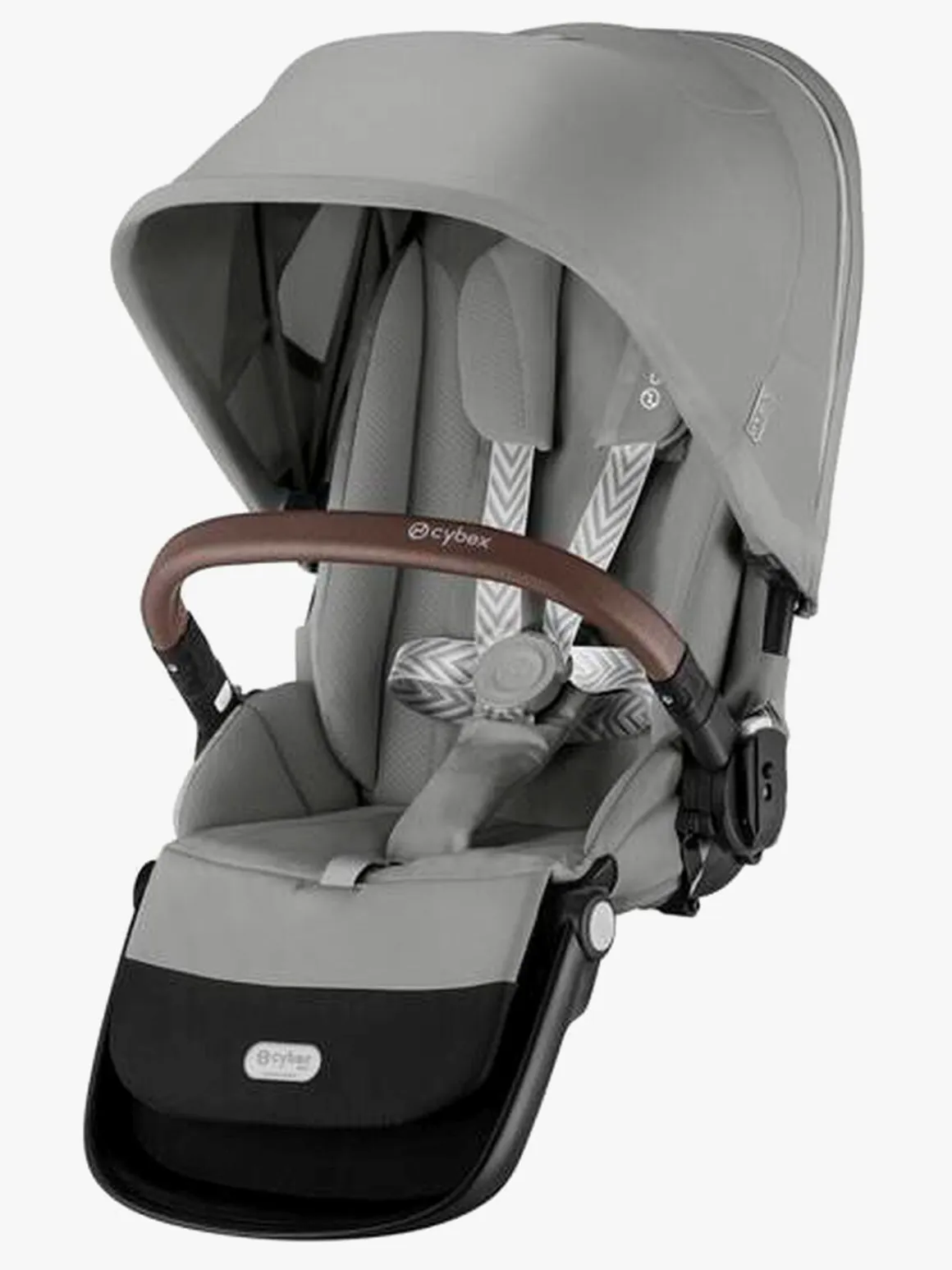 Cybex e-Gazelle S Søskendevogn inkl. Liggedel, Stone Grey/Silver
