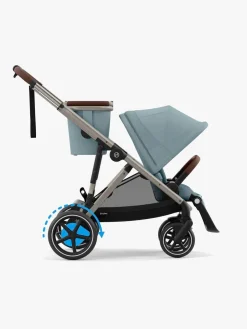 Cybex e-Gazelle S Søskendevogn inkl. Liggedel, Stormy Blue/Taupe