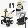 Cybex EOS Lux Duovogn inkl. Maxi-Cosi CabrioFix i-Size Autostol Baby & Base, Taupe/Seashell Beige