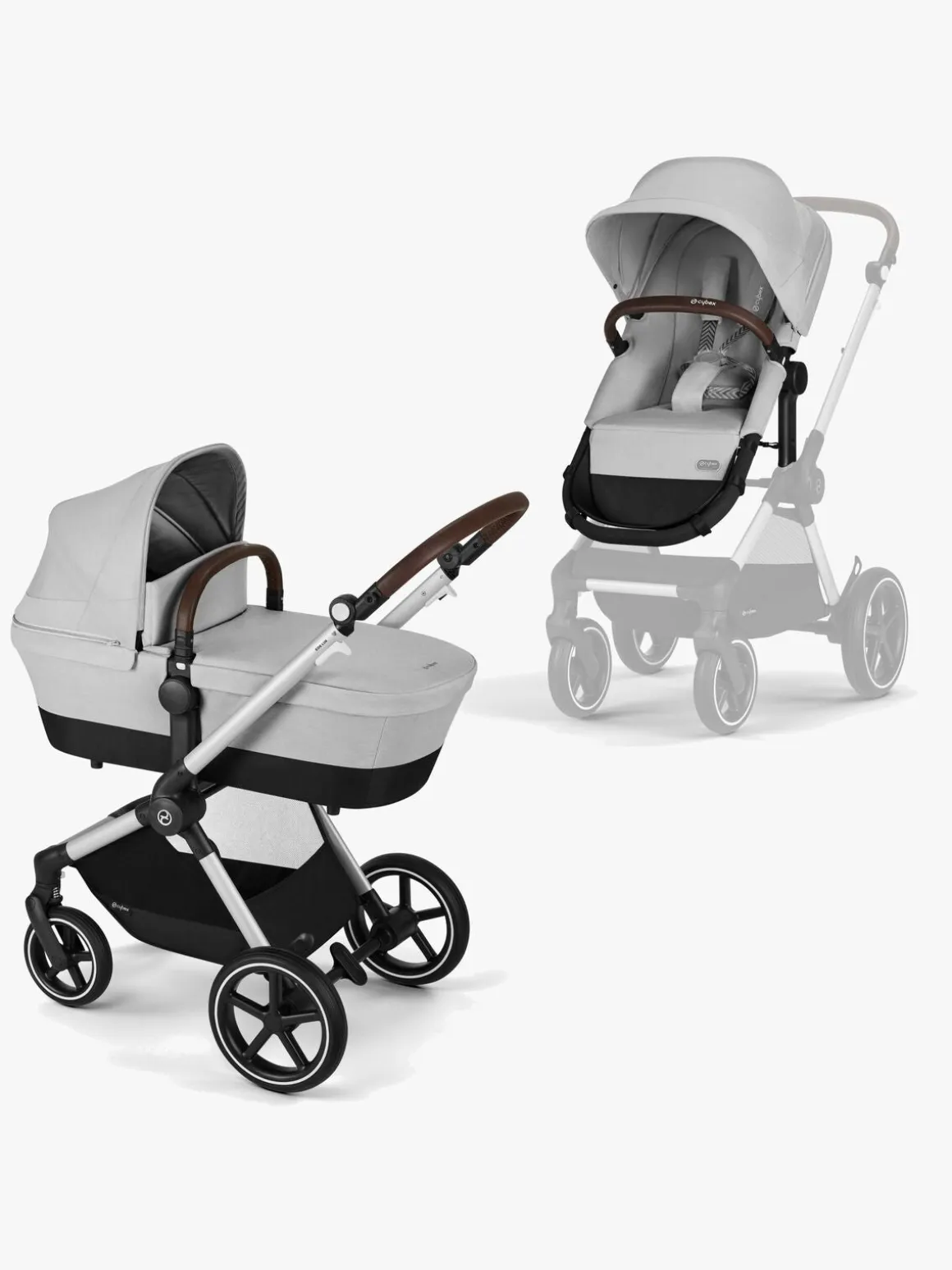 Cybex EOS Lux Duovogn inkl. Axkid GOKID Autostol Baby & Base, Lava Grey