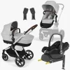 Cybex EOS Lux Duovogn inkl. Maxi-Cosi CabrioFix i-Size Autostol Baby & Base, Silver/Lava Grey