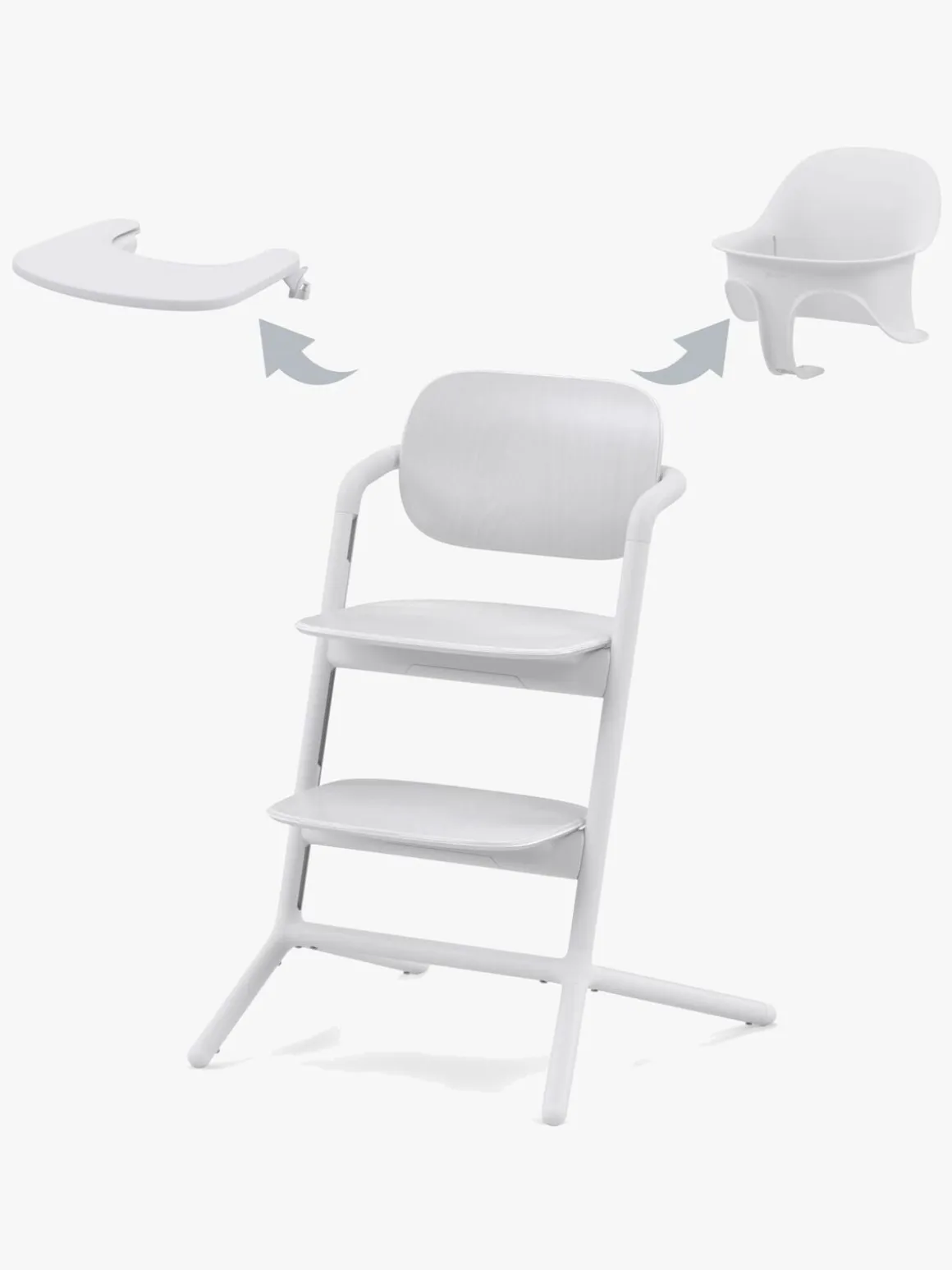 Cybex Lemo 3-in-1 Højstol inkl. Babysæt og Bakke, All White