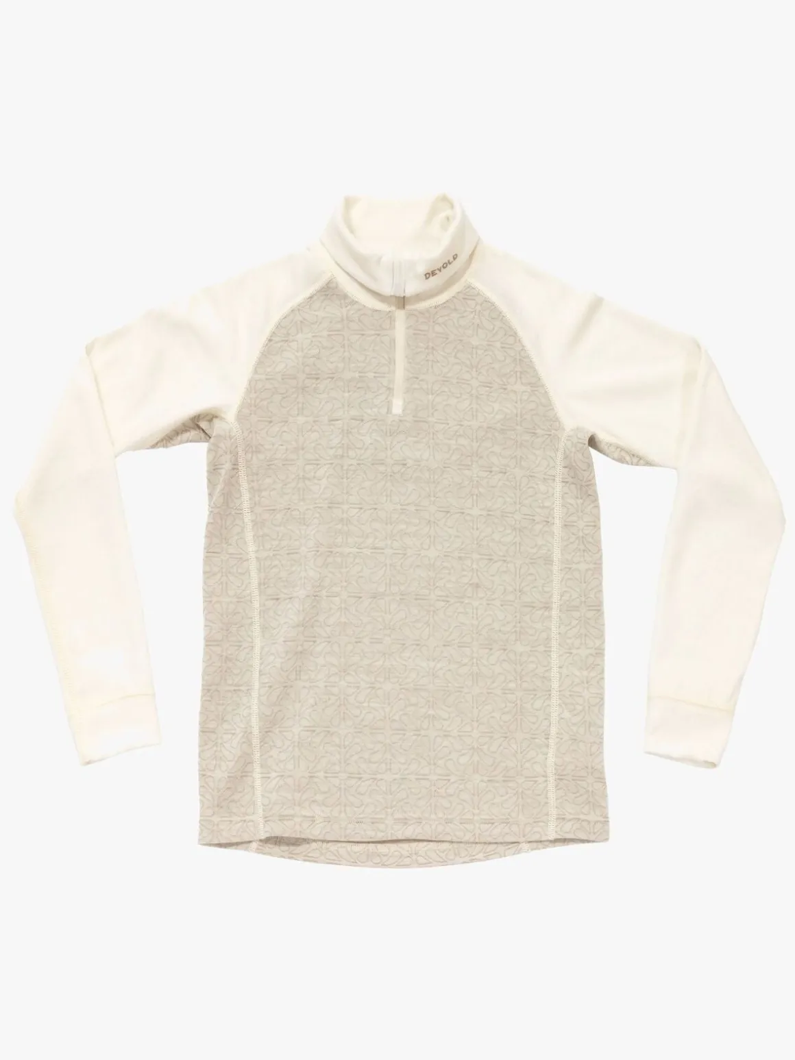 Devold Duo Active Merino Zip Neck Jr Trøje, Raw White