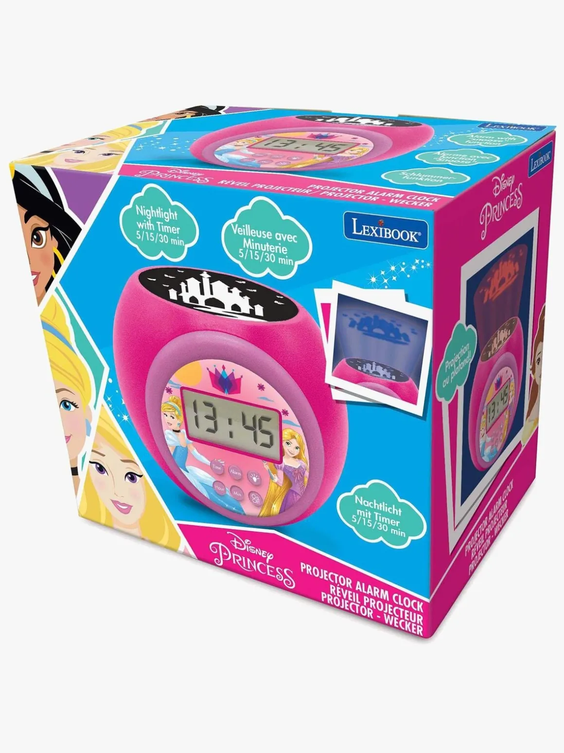 Disney Princess Projector Vækkeur, Lyserød