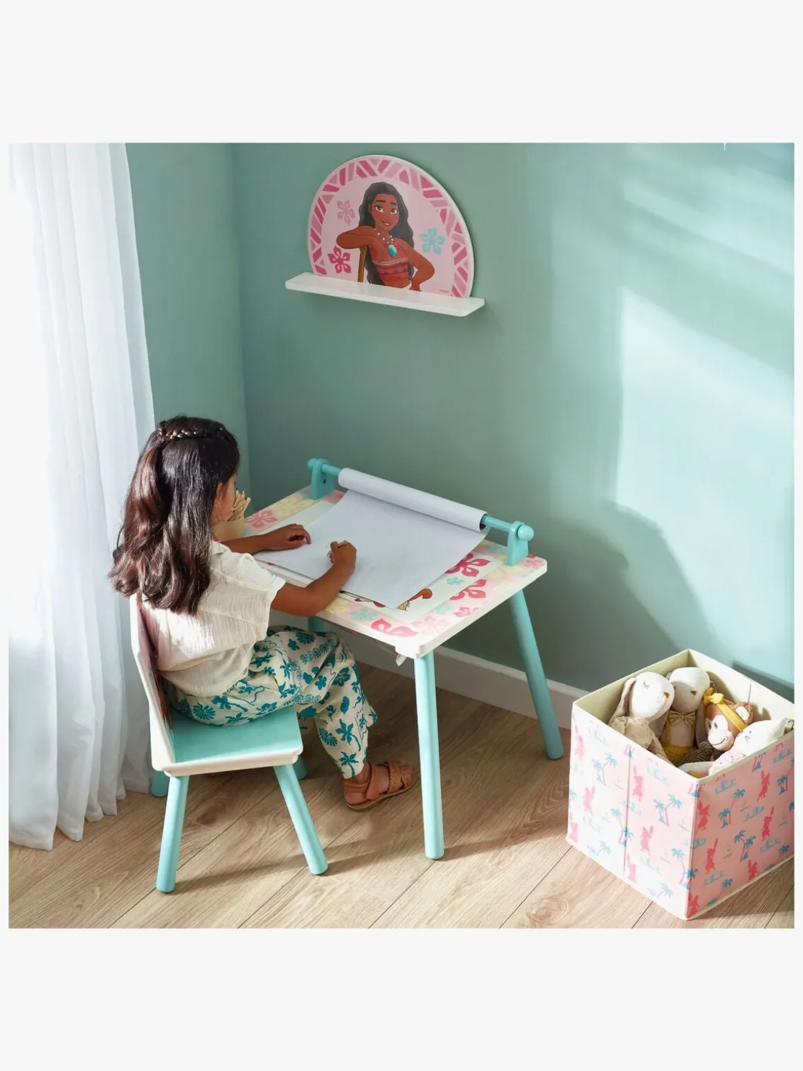 Disney Vaiana Skrivebord med Stol, Blå
