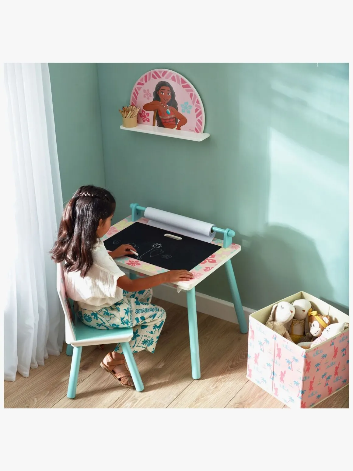 Disney Vaiana Skrivebord med Stol, Blå