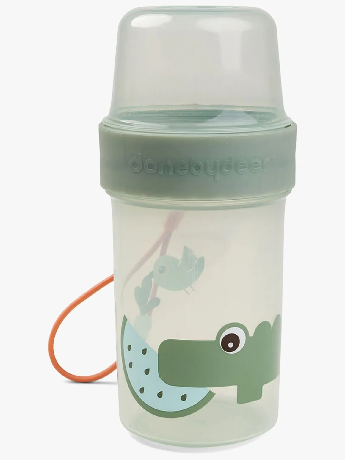 Done By Deer Croco To Go Two-Way Snackbeholder, Green