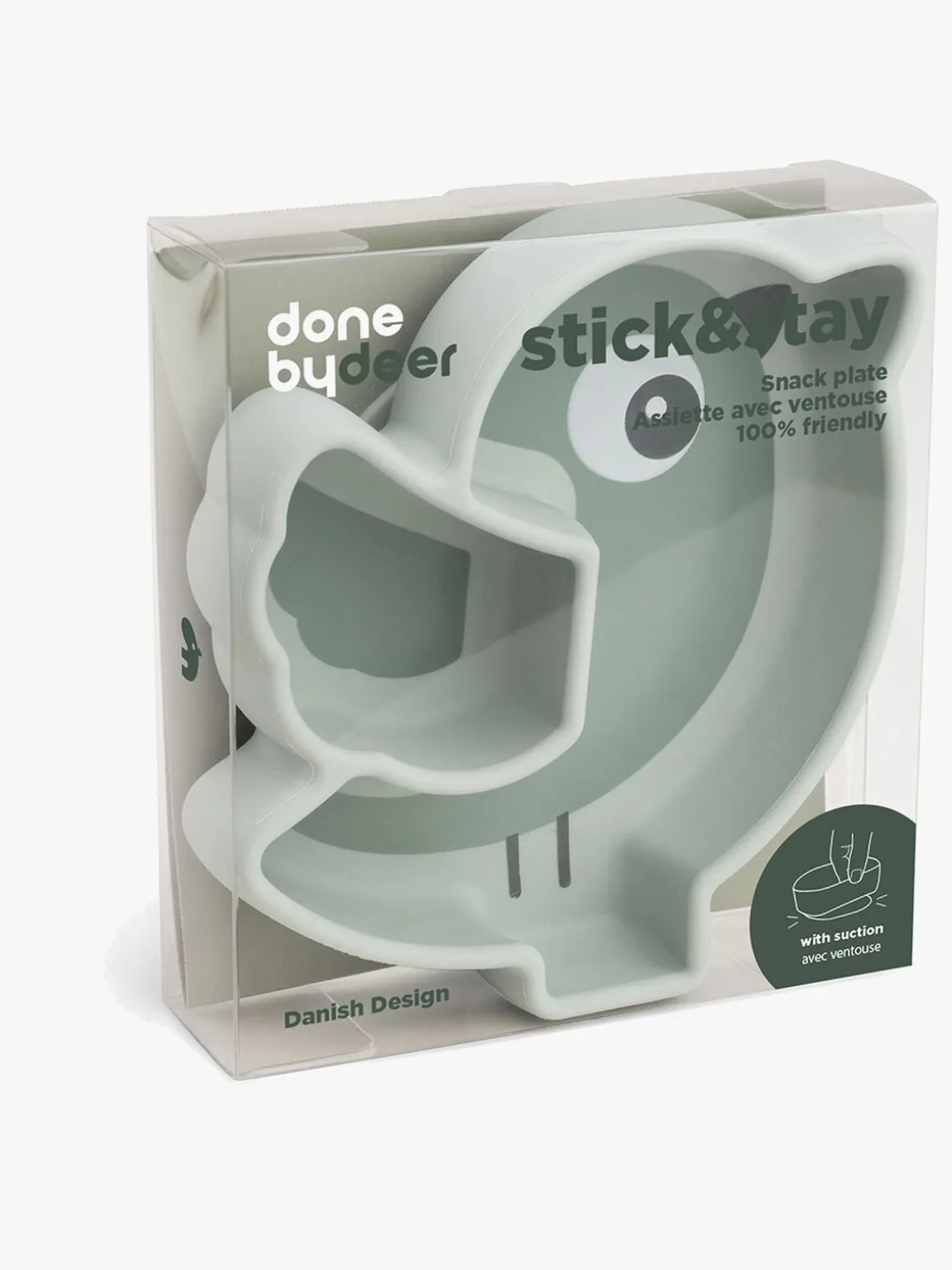 Done By Deer Stick & Stay Silikonetallerken Birdee, Green