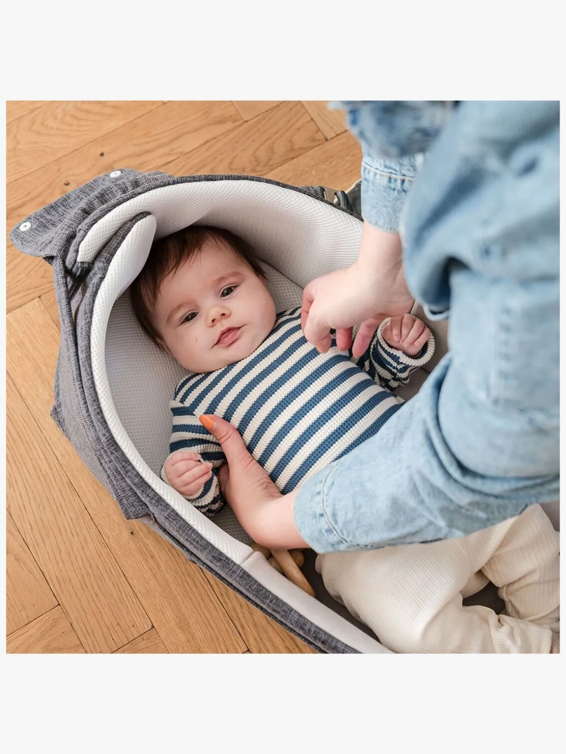 Doomoo Babynest/lift 3-i-1, Grå