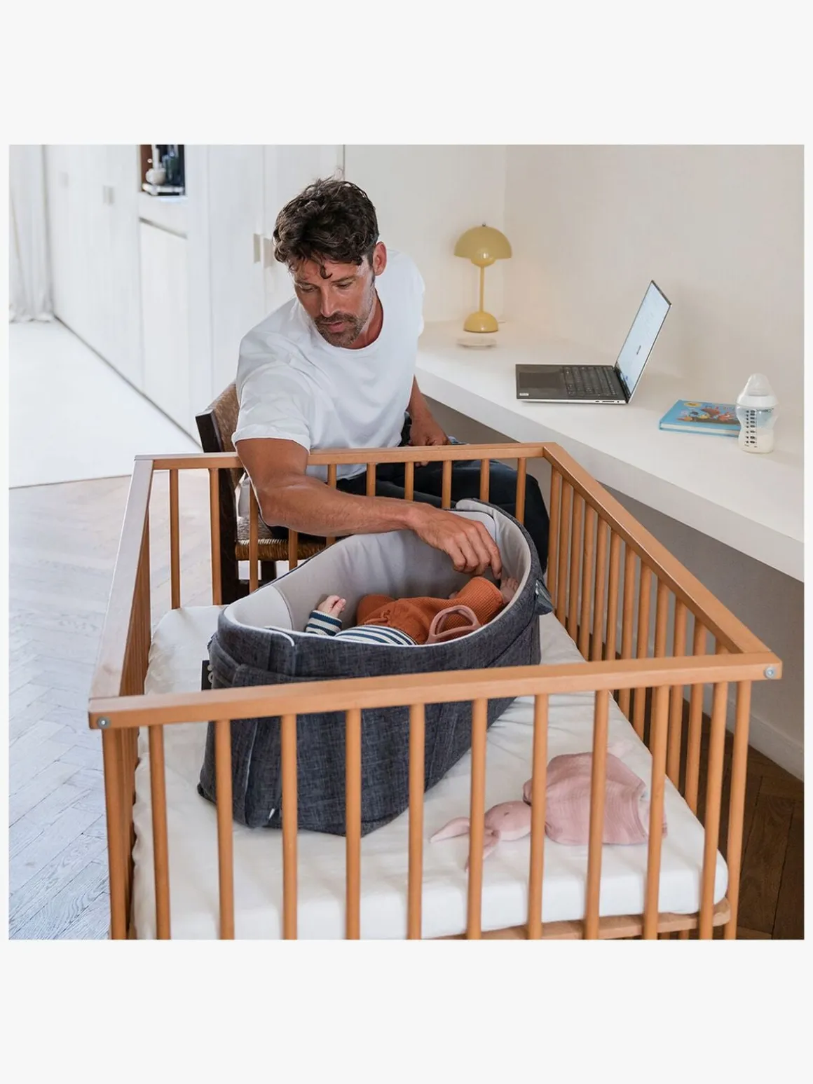 Doomoo Babynest/lift 3-i-1, Grå