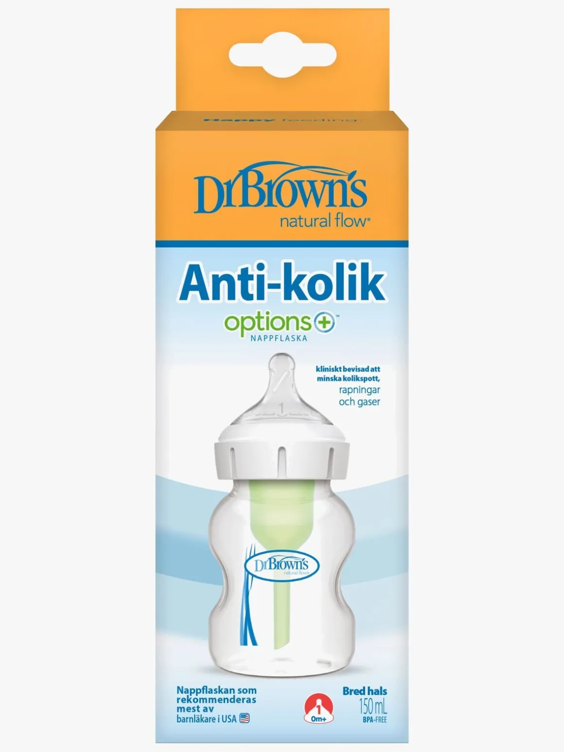 Dr Brown's Options+ Bred Hals Sutteflaske 150 ml