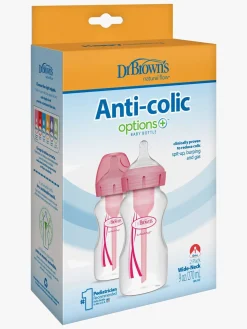 Dr. Brown's Options+ Bred Hals Sutteflaske 270 ml 2-pak, Pink