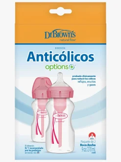 Dr. Brown's Options+ Bred Hals Sutteflaske 270 ml 2-pak, Pink