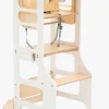 Duck Woodworks 3-i-1 Sammenklappeligt Læringstårn med Højstol, Hvid