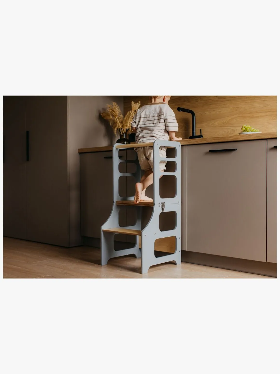 Duck Woodworks Sammenklappeligt Læringstårn, Grå
