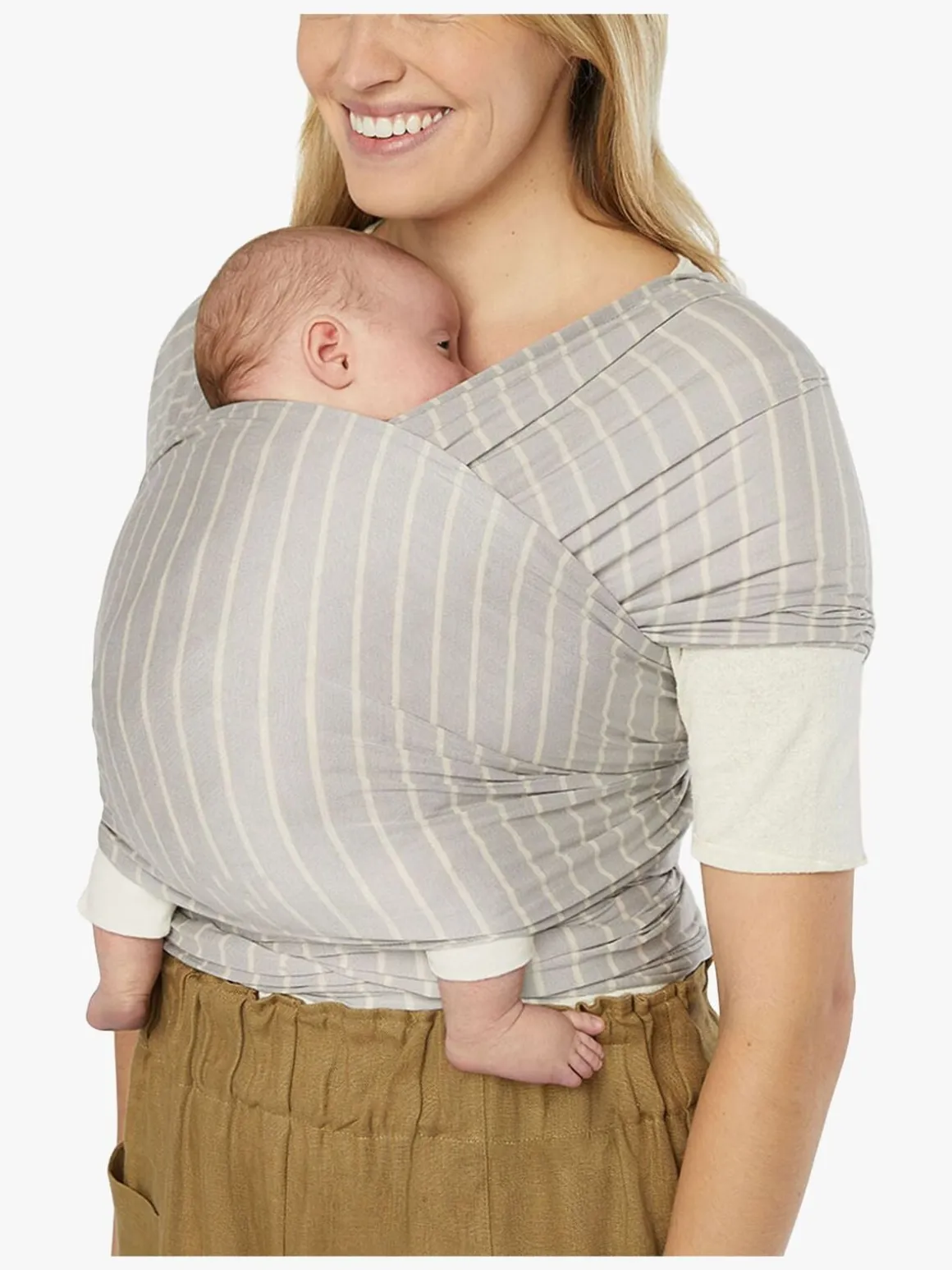 Ergobaby Aura Wrap Knit Strækvikle, Grey Stripes