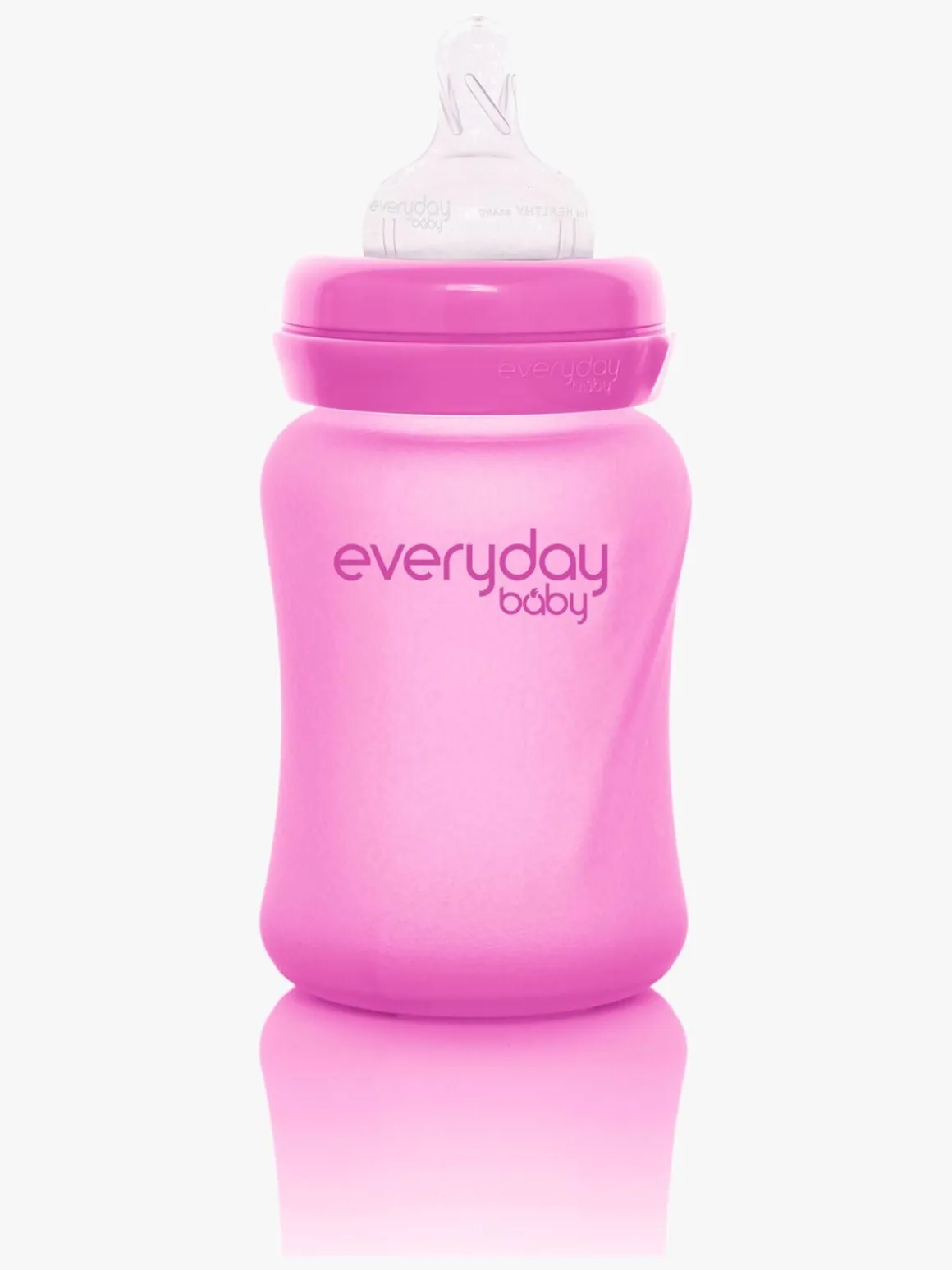 Everyday Baby Varmeindikator Sutteflaske Glas 150 ml, Cerise
