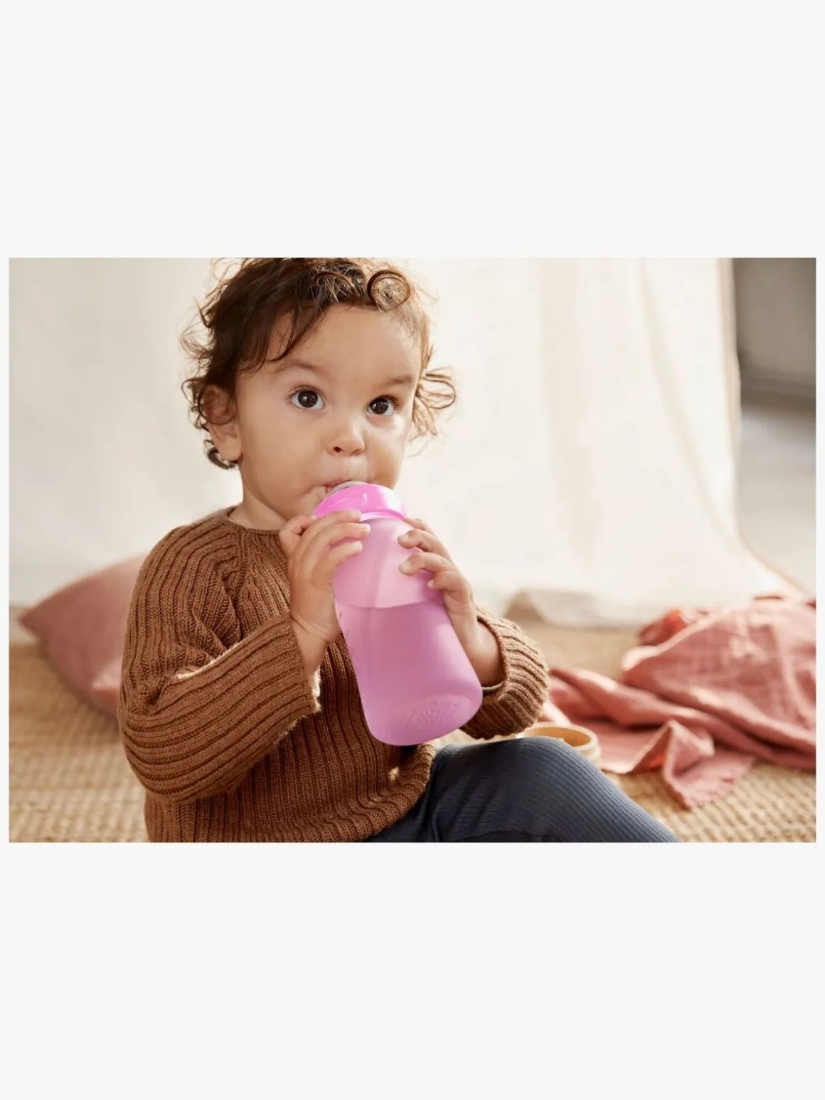 Everyday Baby Varmeindikator Sutteflaske Glas 240 ml, Cerise