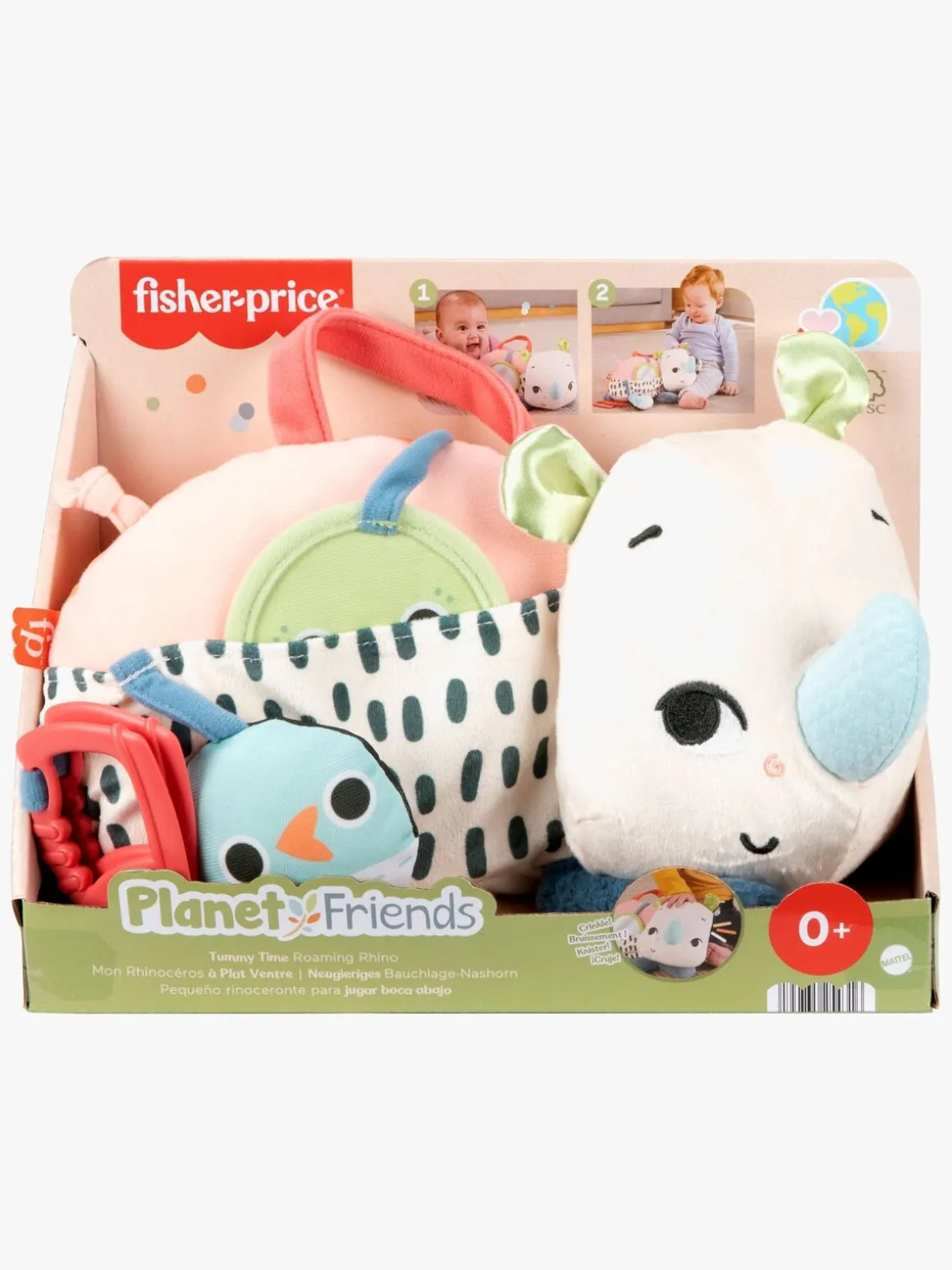 Fischer-Price Tummy Time Roaming Rhino Aktivitetslegetøj