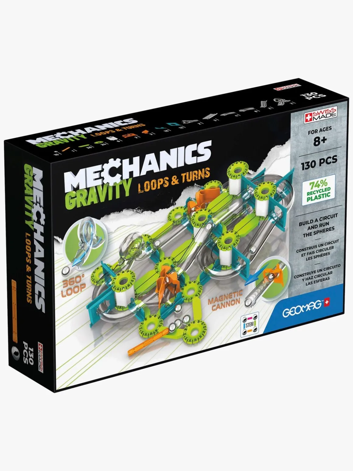 Geomag Mechanics Gravity Loops & Turns Byggesæt 130 Dele