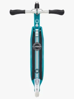Globber Flow Element Lights Chrome Finish Løbehjul, Aqua Blue