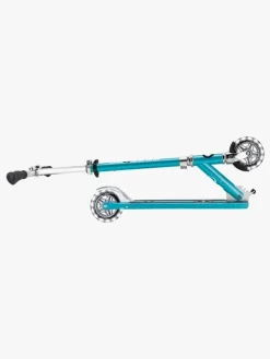 Globber Flow Element Lights Chrome Finish Løbehjul, Aqua Blue