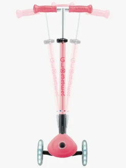 Globber Primo Sammenklappelig Plus Lights V2 Trehjulet Løbehjul, Coral Pink