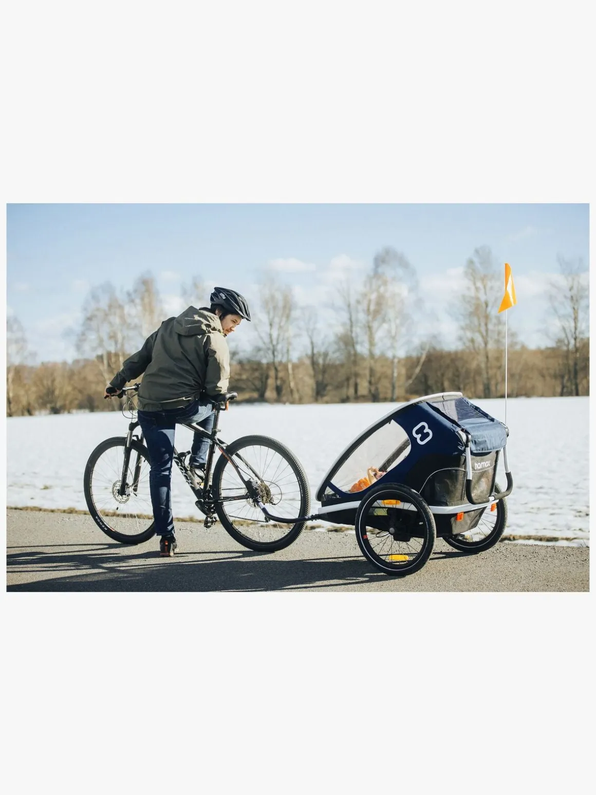 Hamax Outback Reclining Cykelanhænger, Navy/White