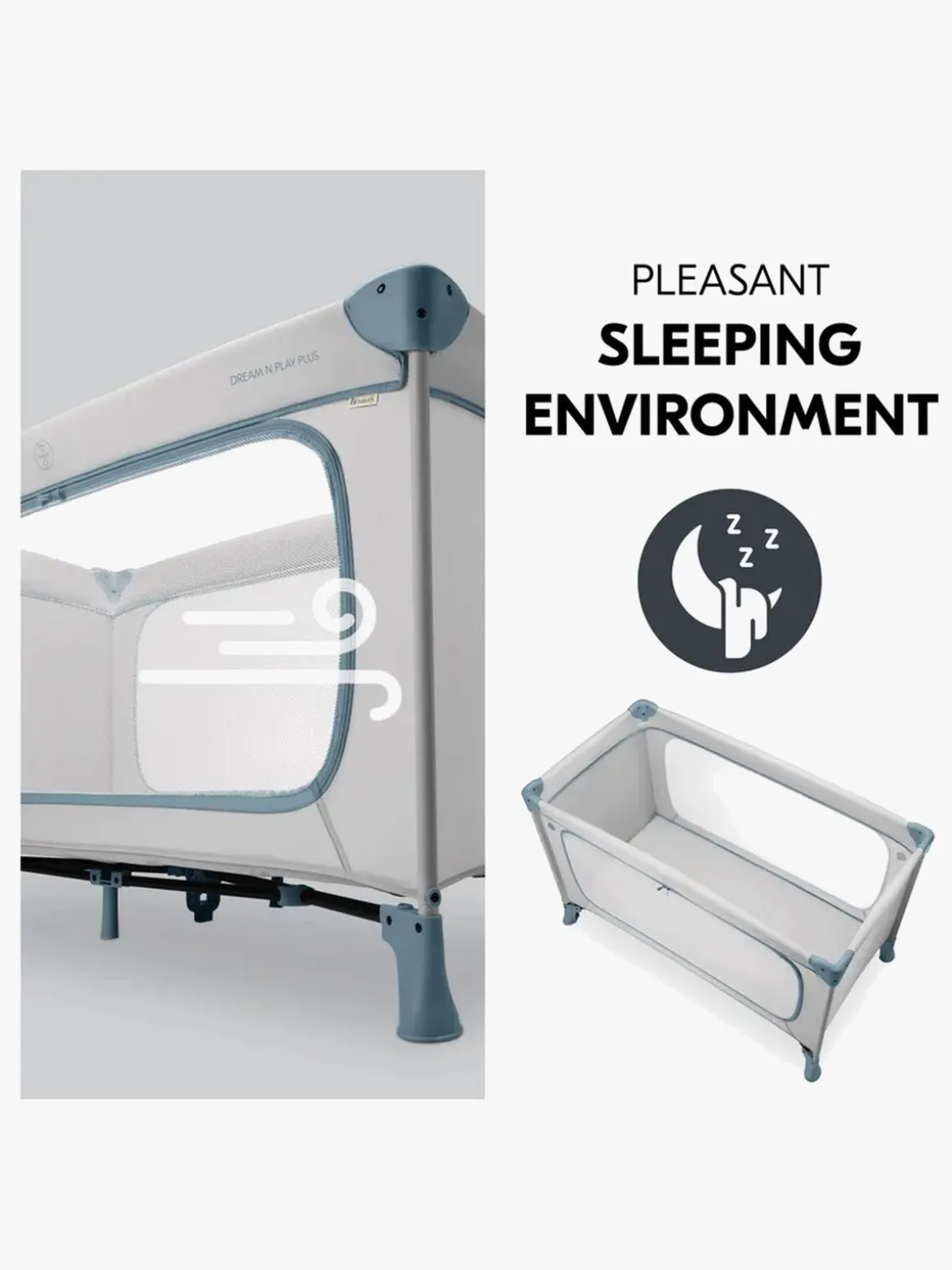 Hauck Dream N Play Plus Weekendseng, Dusty Blue