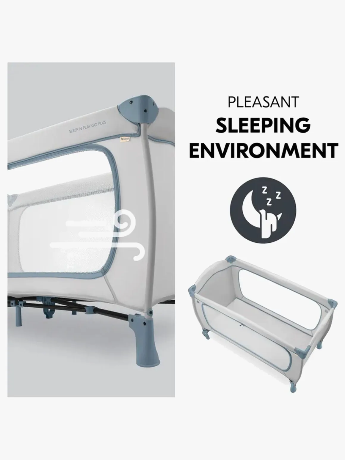 Hauck Sleep N Play Go Plus Weekendseng, Dusty Blue