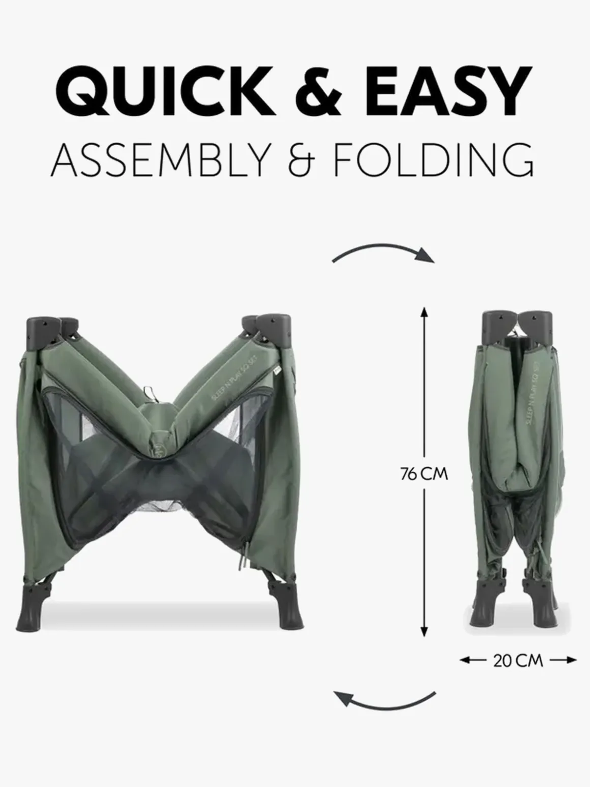 Hauck Sleep N Play SQ Set Weekendseng, Dark Green