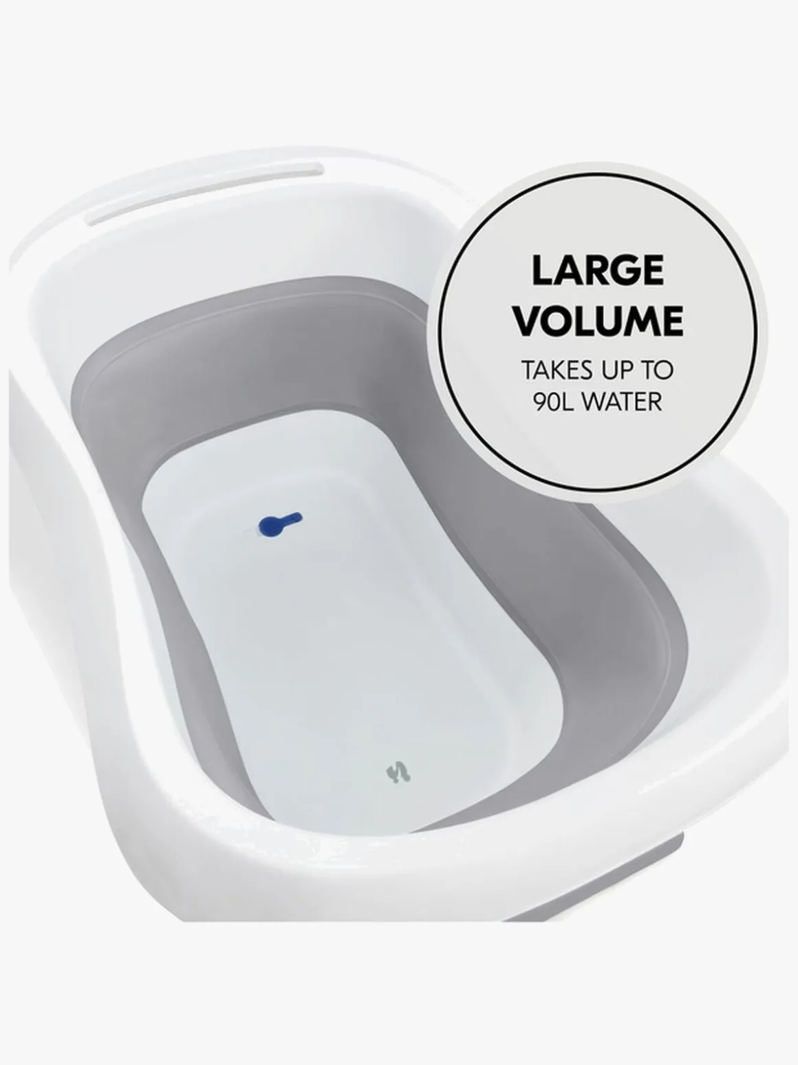 Hauck Wash N Fold Badekar L, White/Stone