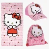 Hello Kitty Håndklæde Gymnastikpose & Kasket Sæt, Lyserød