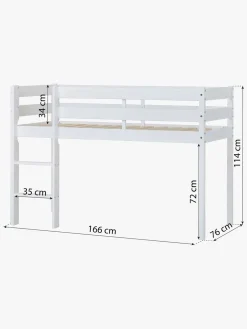 Hoppekids ECO Comfort  Halvhøj Højseng 70x160, Hvid