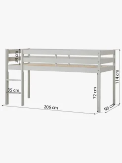 Hoppekids ECO Comfort  Halvhøj Højseng 90x200, Duegrå