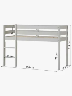 Hoppekids ECO Comfort  Halvhøj Højseng 70x160, Duegrå