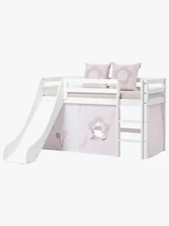 Hoppekids ECO Dream Halvhøj Seng med Rutsjebane og Stige 90x200, Hvid