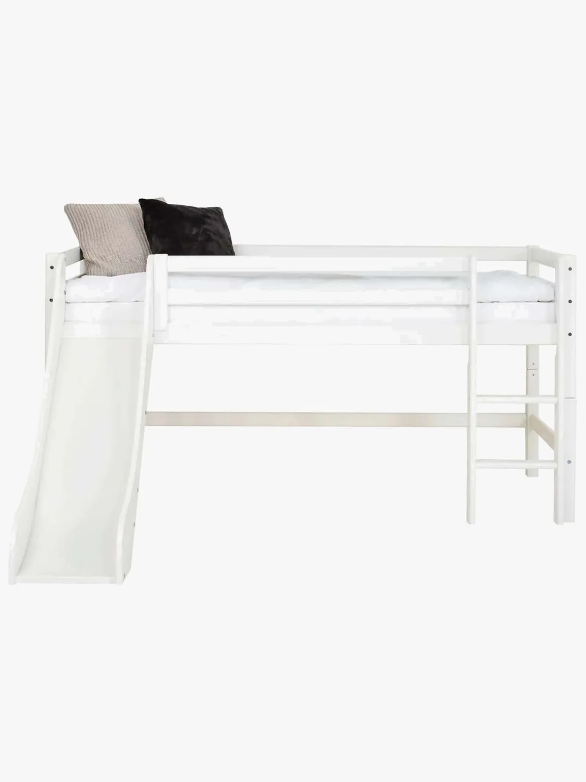 Hoppekids ECO Dream Halvhøj Seng med Rutsjebane og Stige 70x170, Hvid