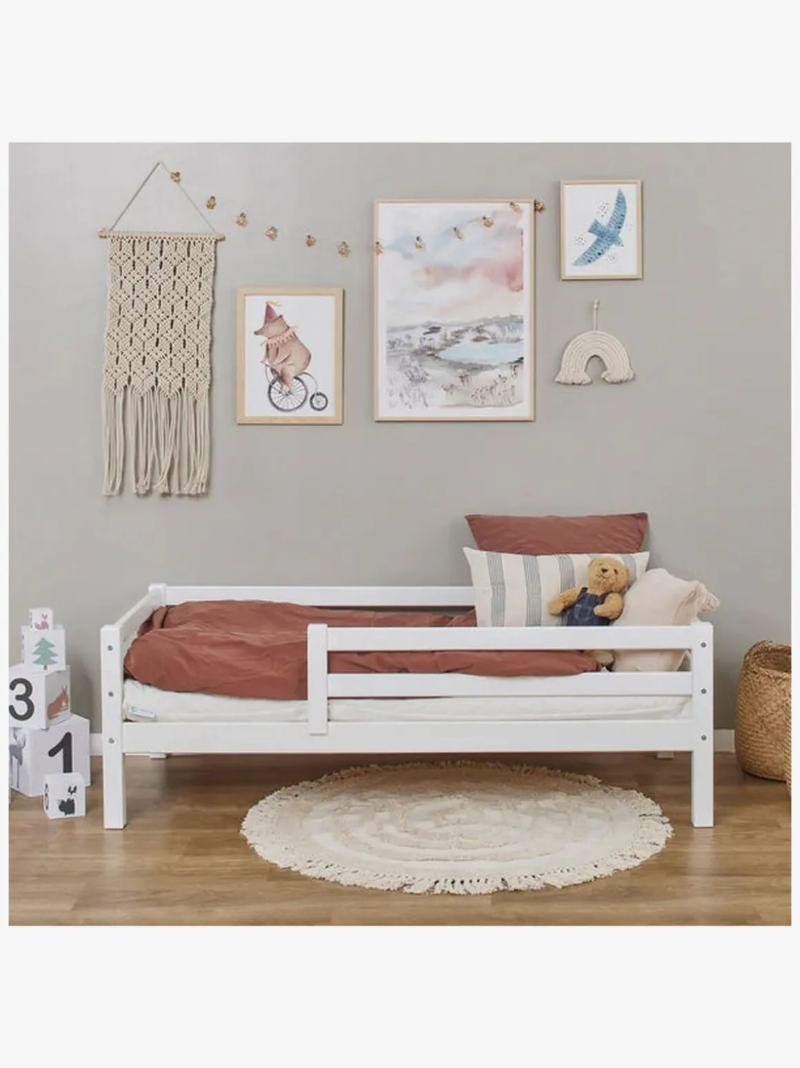 Hoppekids ECO Dream Juniorseng med Sengehest 70x160, Hvid