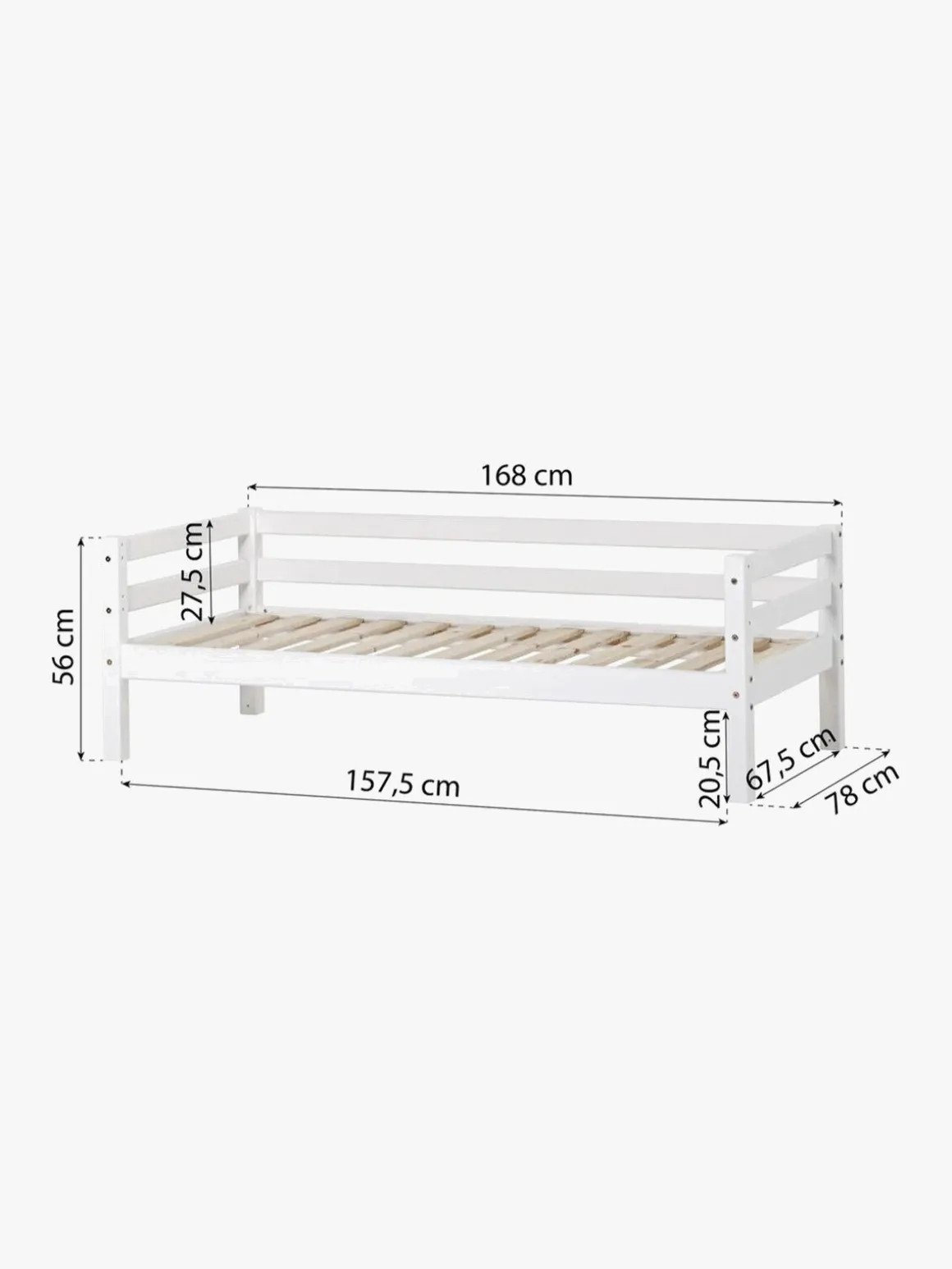 Hoppekids ECO Dream Juniorseng med Sengehest 90x200, Hvid