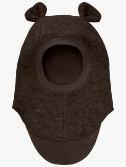 Huttelihut Elefanthue i Uld, Dark Brown Melange